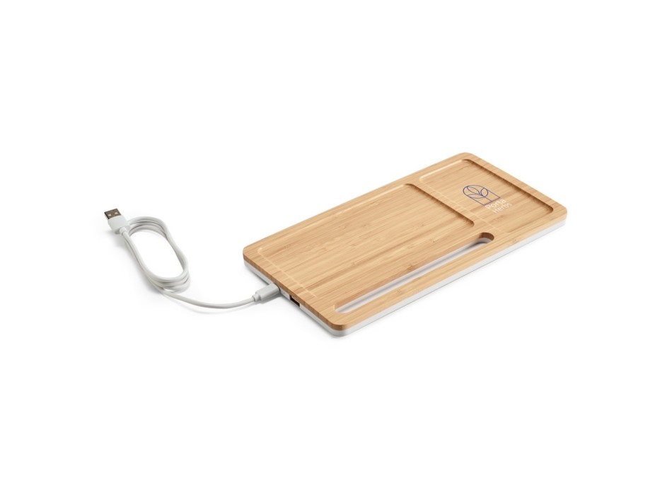 MOTT. Organizer da tavolo con caricatore wireless da 15W in bambù e ABS FullGadgets.com