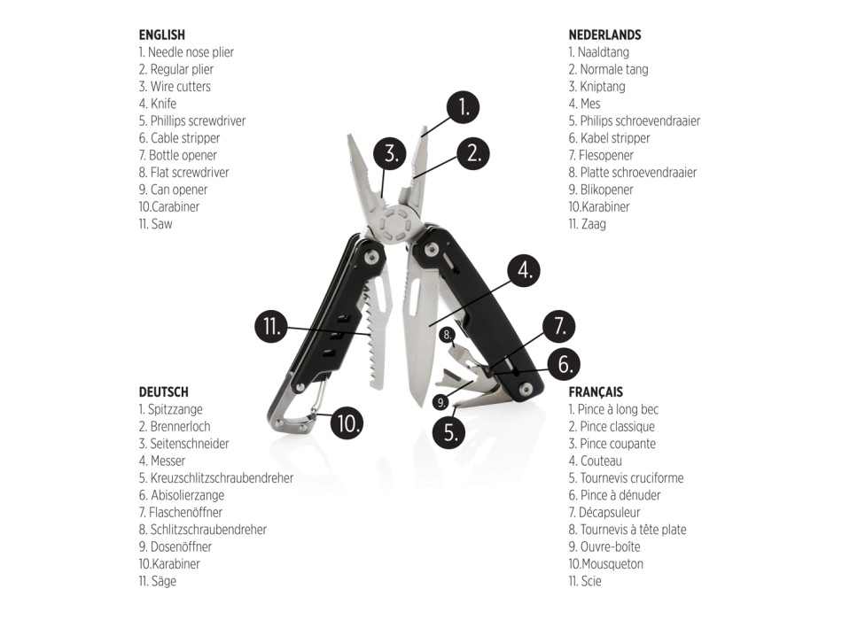 Multiattrezzo Solid con moschettone FullGadgets.com