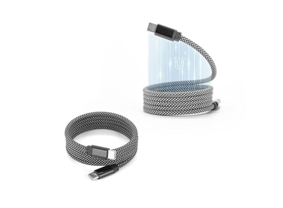 NADELLA. Cavo da USB-C a USB-C (60 W), con cordone intrecciato in poliestere e sistema magnetico per un avvolgimento agevole FullGadgets.com