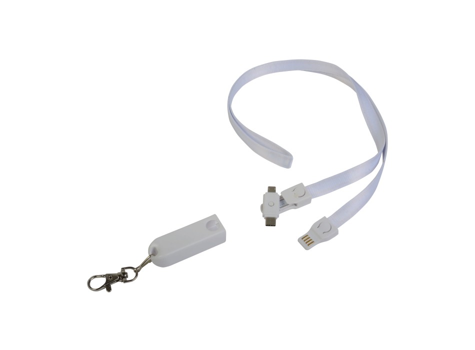 Nastro da collo con moschettone con funzione di cavo di ricarica con prese micro-usb/light FullGadgets.com