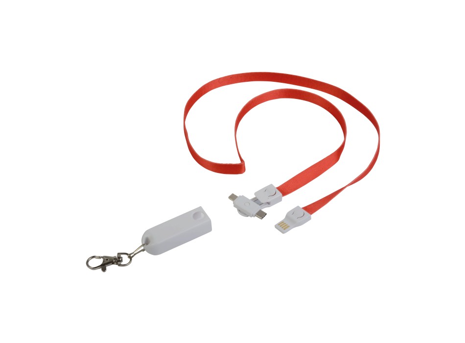 Nastro da collo con moschettone con funzione di cavo di ricarica con prese micro-usb/light FullGadgets.com
