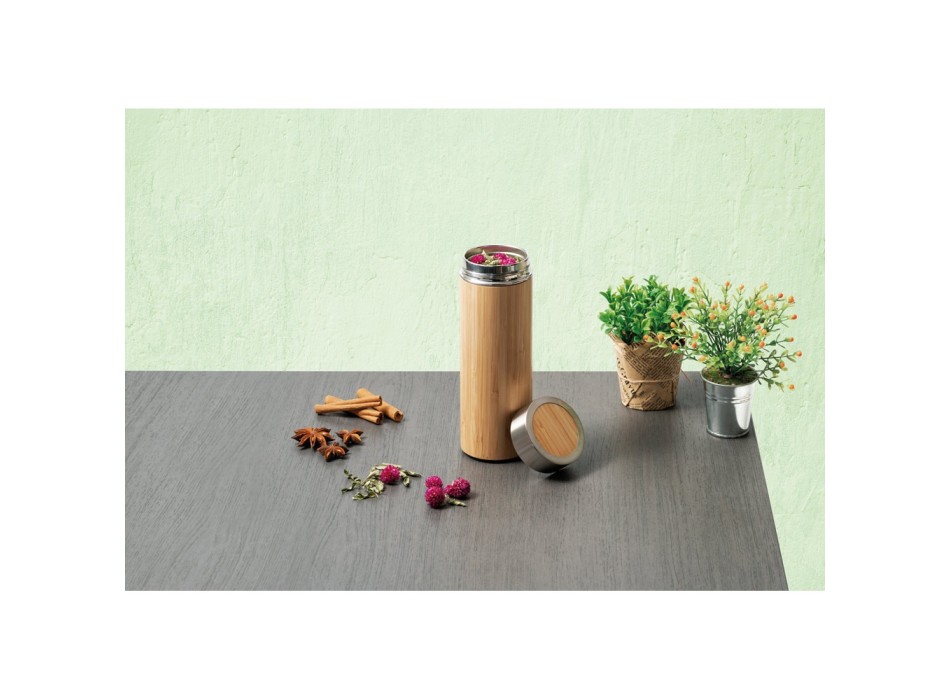NATUREL. Borraccia termica in bambù e acciaio inox (90% riciclato) 430 mL FullGadgets.com