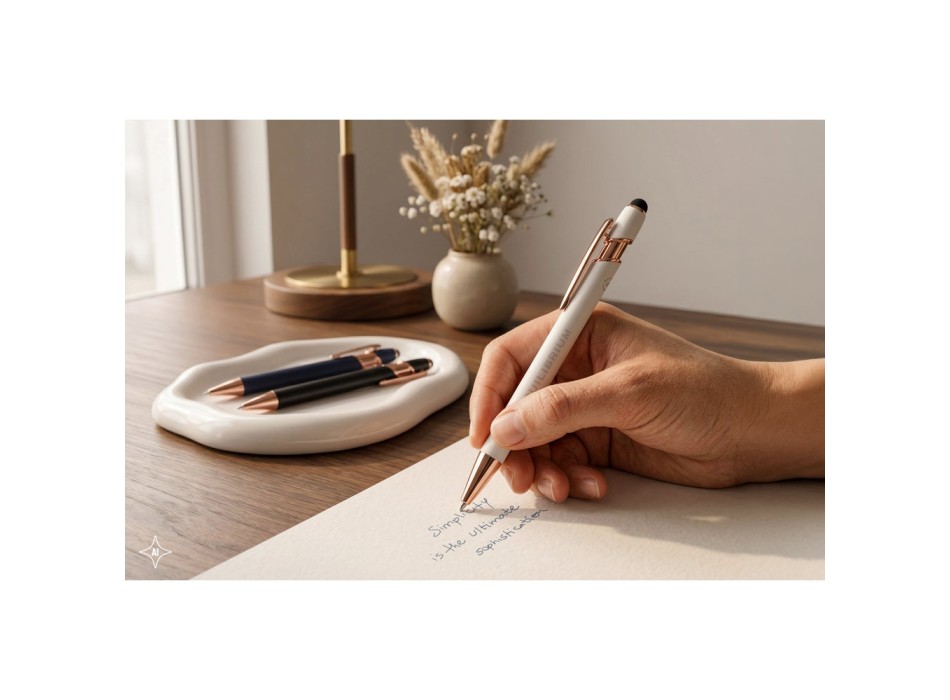NEIL ROSE. Penna a sfera realizzata in alluminio riciclato (100% rAL), con finitura opaca e inchiostro blu FullGadgets.com