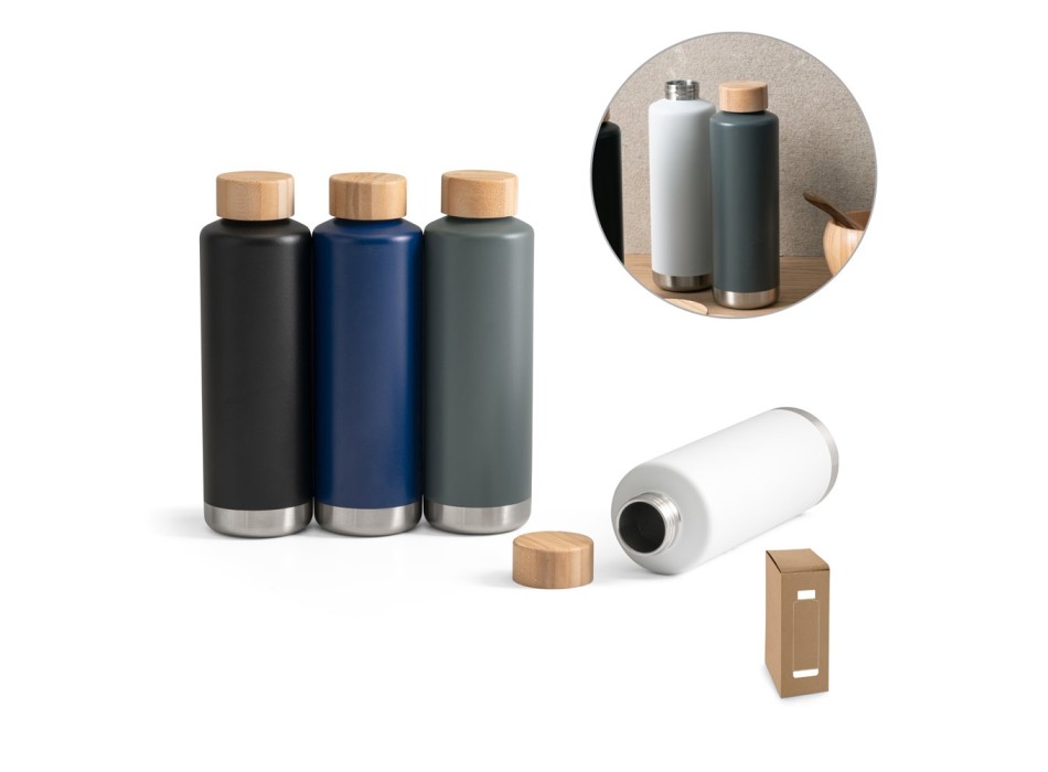 NORRE BOTTLE. Borraccia in acciaio inox (riciclata al 36%) con doppio corpo e sistema sottovuoto 640 mL FullGadgets.com
