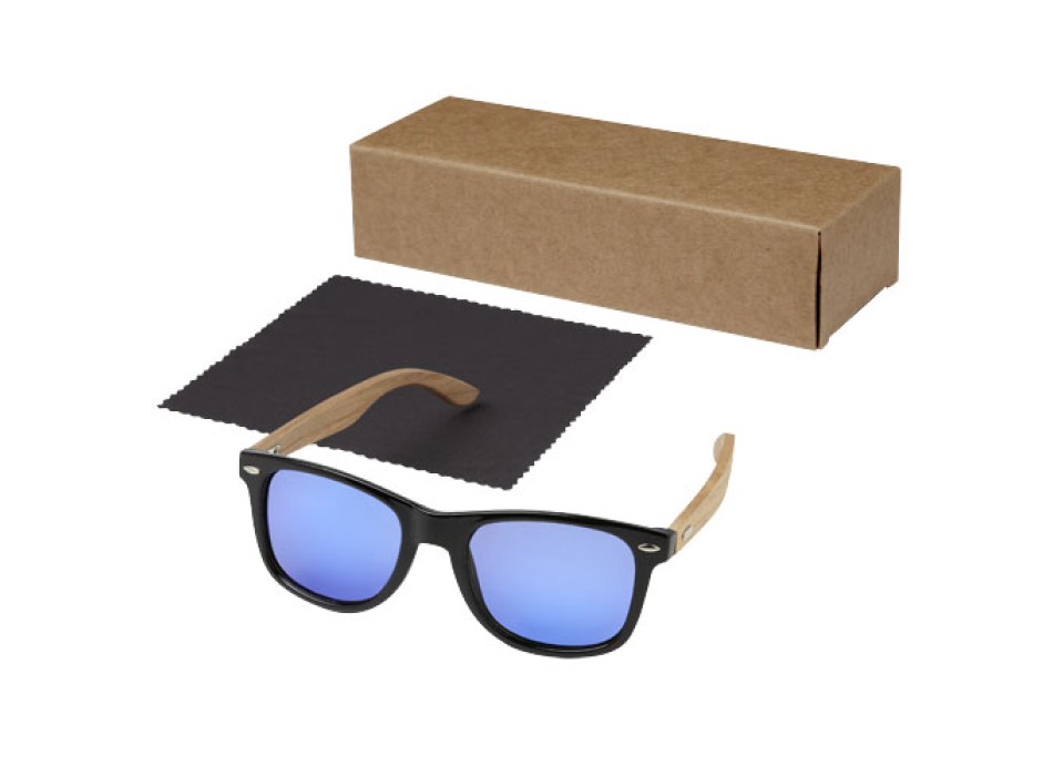 Occhiali da sole Hiru con lenti polarizzate e specchiate in PET riciclato/legno con confezione regalo FullGadgets.com