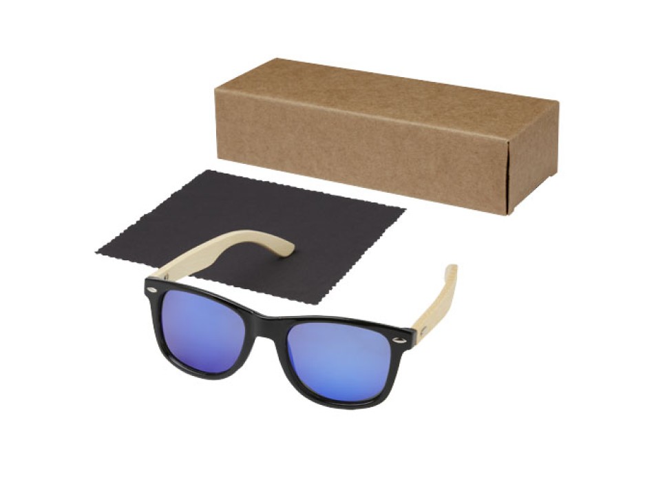 Occhiali da sole Taiyō con lenti polarizzate a specchio in rPET/bambù con confezione regalo FullGadgets.com