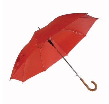 Ombrello automatico tinta unita, fusto e puntale in acciaio, manico curvo in legno FullGadgets.com