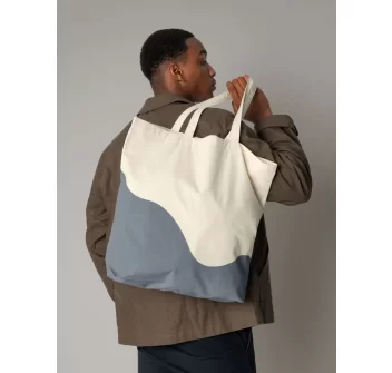 Organic Cotton Wave Print Maxi Tote FullGadgets.com