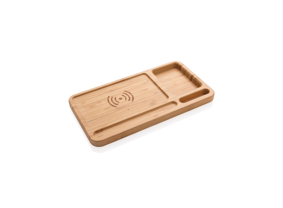 Organizer da scrivania in bambù con caricatore wireless 5W FullGadgets.com