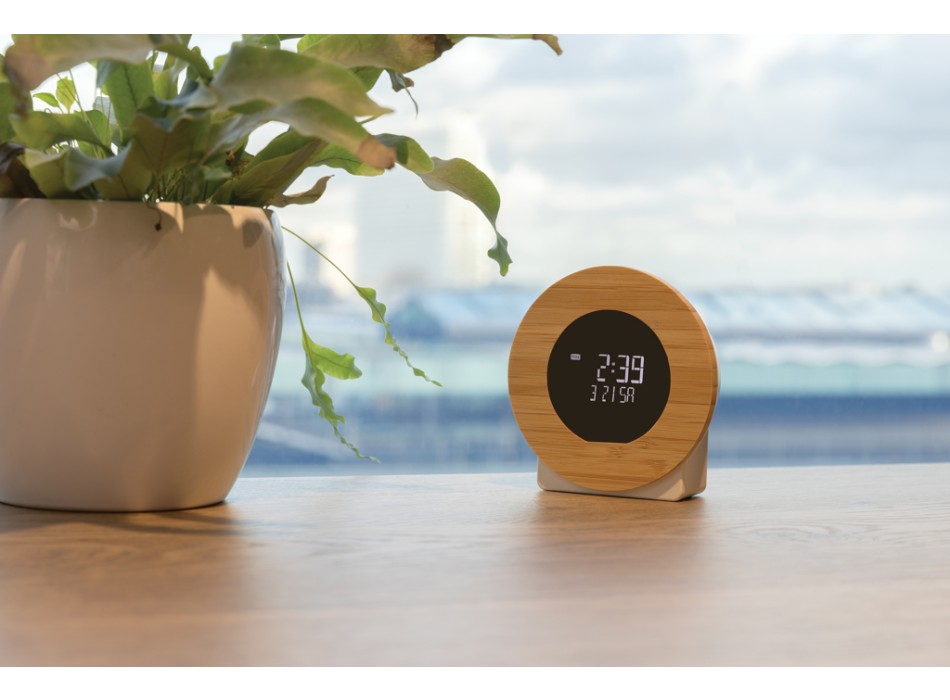 Orologio da scrivania Utah in plastica RCS e bambù FullGadgets.com