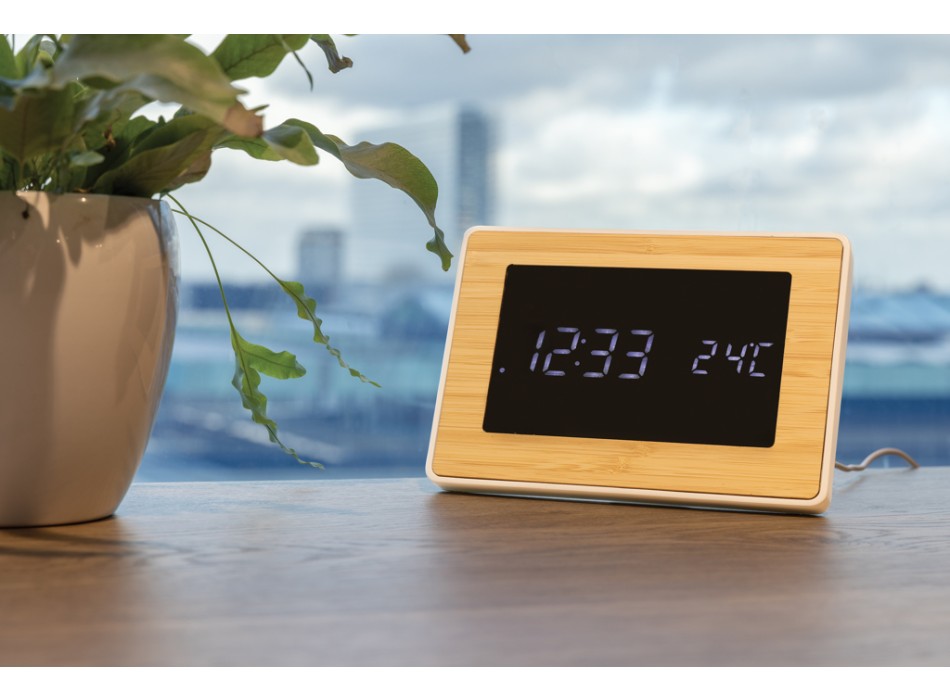 Orologio LED Utah in plastica RCS e bambù FullGadgets.com