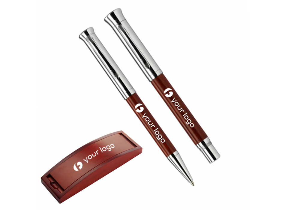 Parure penna a sfera e rollerball - Legno FullGadgets.com