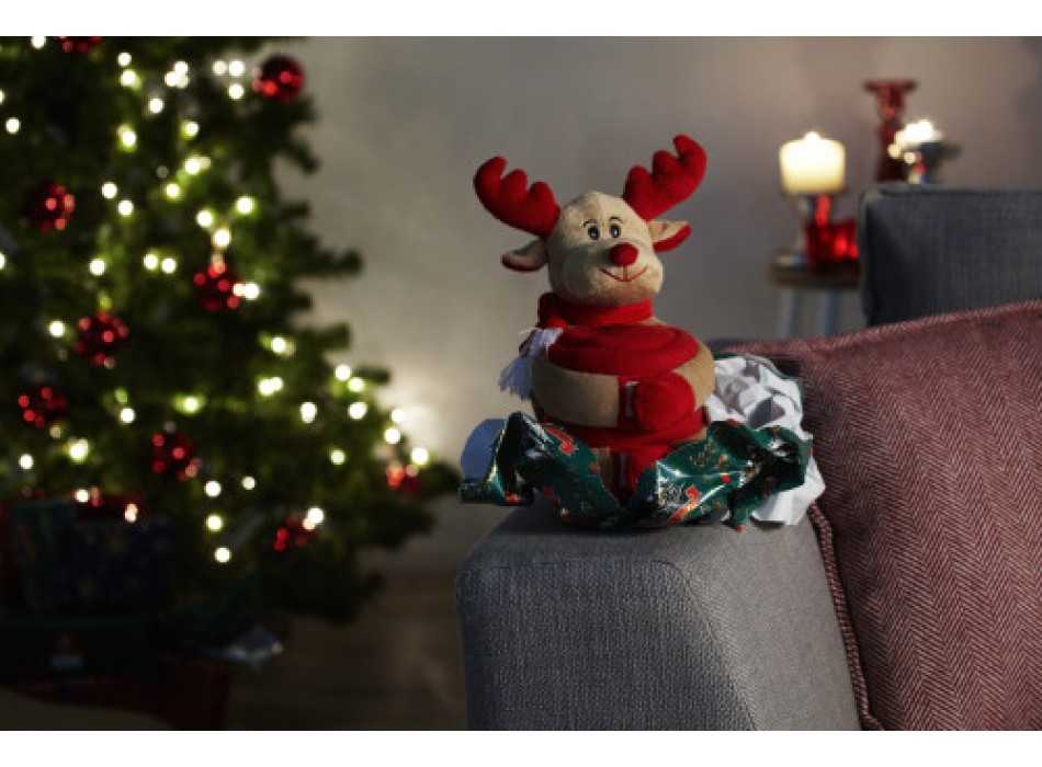 Peluche Cervo con coperta in pile, a tema natalizio Andrew FullGadgets.com