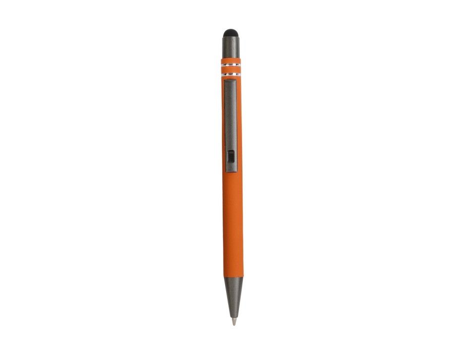 Penna a scatto in alluminio gommato con decorazione a 2 anelli e particolari bruniti con t FullGadgets.com