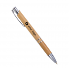 Penna a scatto in bamboo con particolari cromati FullGadgets.com