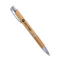 Penna A Scatto In Bamboo Personalizzabile Con Particolari Cromati