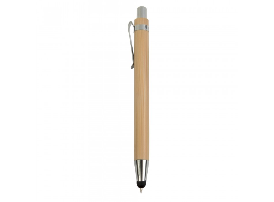 Penna a scatto in bambù con gommino per touch screen FullGadgets.com