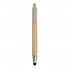 Penna A Scatto In Bambu Personalizzabile Con Gommino Per Touch Screen