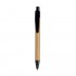 Penna A Scatto In Bamboo Personalizzabile Con Particolari In Paglia Di Grano
