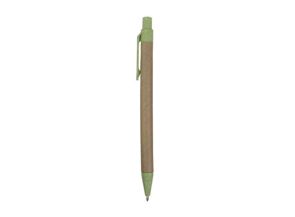 Penna a scatto  in carta riciclata con dettagli  in  paglia di grano (50%) PP (50%) FullGadgets.com