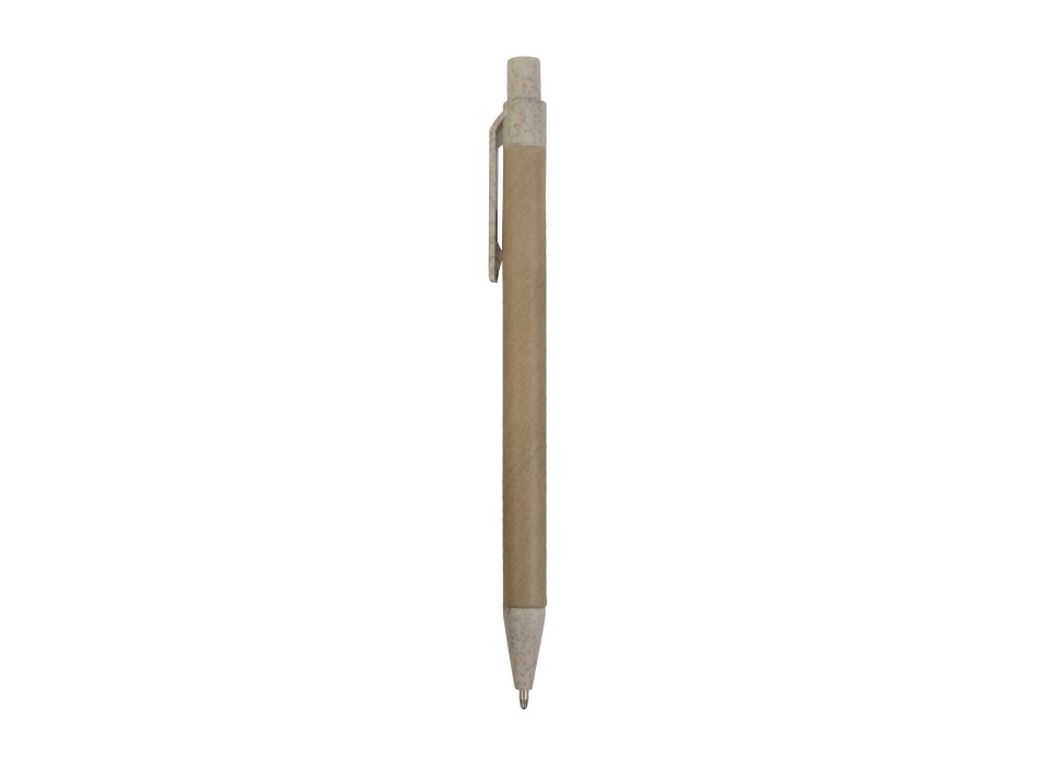 Penna a scatto  in carta riciclata con dettagli  in  paglia di grano (50%) PP (50%) FullGadgets.com