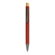 Penna a scatto in metallo gommato con particolari bruniti e pulsante in bambù FullGadgets.com