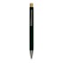 Penna a scatto in metallo gommato con particolari bruniti e pulsante in bambù