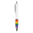 Penna a scatto in plastica ABS, con fusto bianco, impugnatura arcobaleno FullGadgets.com