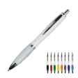 Penna A Scatto In Plastica Abs, Con Fusto Bianco, Impugnatura Colorata Gommata Personalizzabile FullGadgets.com