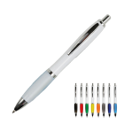 Penna A Scatto In Plastica Abs, Con Fusto Bianco, Impugnatura Colorata Gommata Personalizzabile FullGadgets.com