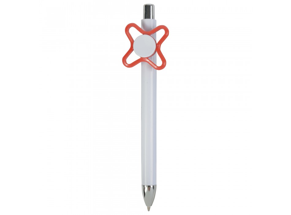 Penna a scatto in plastica bianca con spinner colorato FullGadgets.com