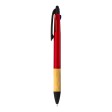 Penna a scatto in plastica con 3 refill, con gommino per touch screen, impugnatura in bamb FullGadgets.com
