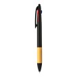 Penna a scatto in plastica con 3 refill, con gommino per touch screen, impugnatura in bamb FullGadgets.com