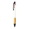 Penna a scatto in plastica con 3 refill, con gommino per touch screen, impugnatura in bamb FullGadgets.com