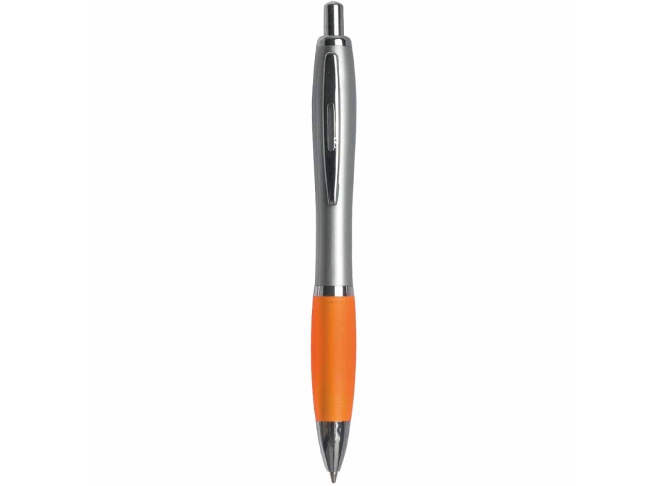 Penna a scatto in plastica, con fusto argentato, impugnatura colorata gommata FullGadgets.com