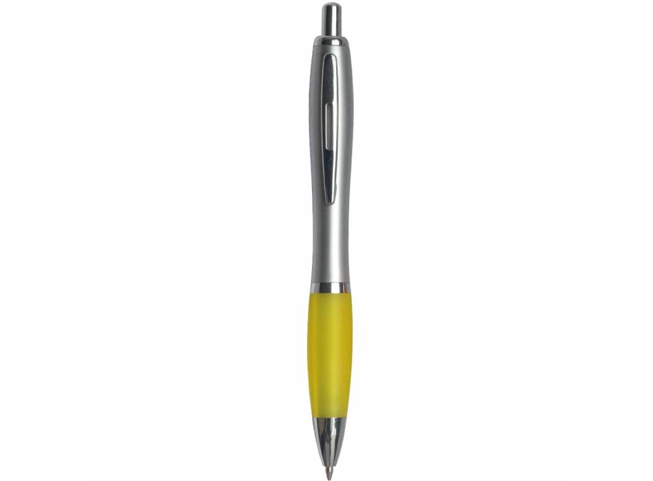 Penna a scatto in plastica, con fusto argentato, impugnatura colorata gommata FullGadgets.com