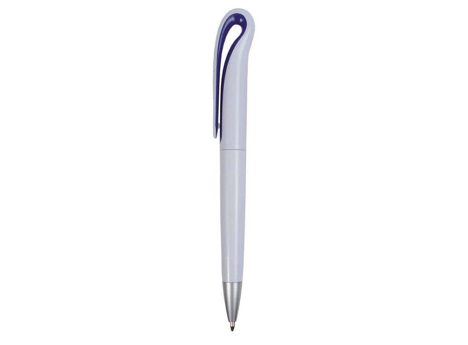 Penna a scatto in plastica con fusto bianco e clip curva con interno colorato, refill jumb FullGadgets.com