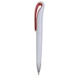 Penna a scatto in plastica con fusto bianco e clip curva con interno colorato, refill jumb FullGadgets.com