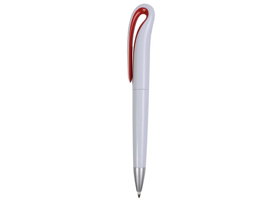 Penna a scatto in plastica con fusto bianco e clip curva con interno colorato, refill jumb FullGadgets.com