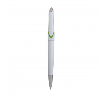 Penna a scatto in plastica con fusto bianco e clip curva con interno colorato FullGadgets.com