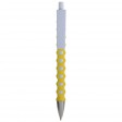 Penna a scatto in plastica con fusto, clip e pulsante bianchi, rivestimento gommato FullGadgets.com