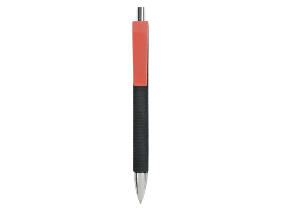 Penna a scatto in plastica con fusto gommato effetto pneumatico nero, con clip larga FullGadgets.com