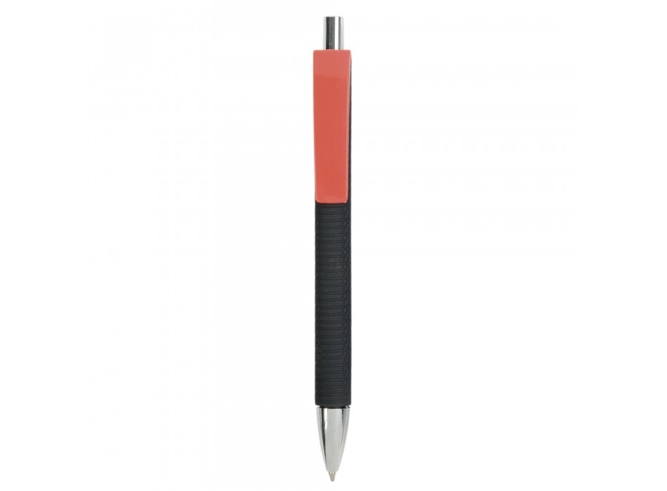 Penna a scatto in plastica con fusto gommato effetto pneumatico nero, con clip larga FullGadgets.com