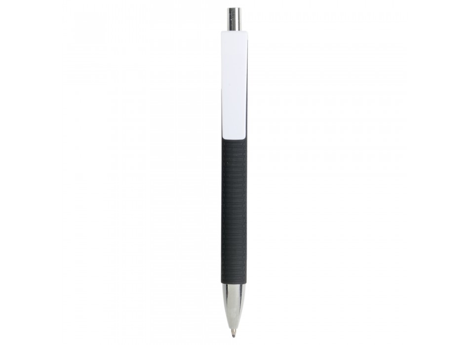 Penna a scatto in plastica con fusto gommato effetto pneumatico nero, con clip larga FullGadgets.com