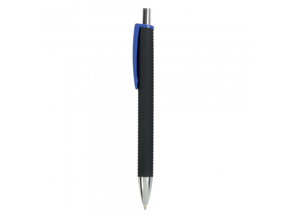 Penna a scatto in plastica con fusto gommato effetto pneumatico nero, con clip larga FullGadgets.com