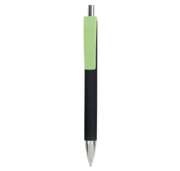 Penna a scatto in plastica con fusto gommato effetto pneumatico nero, con clip larga FullGadgets.com