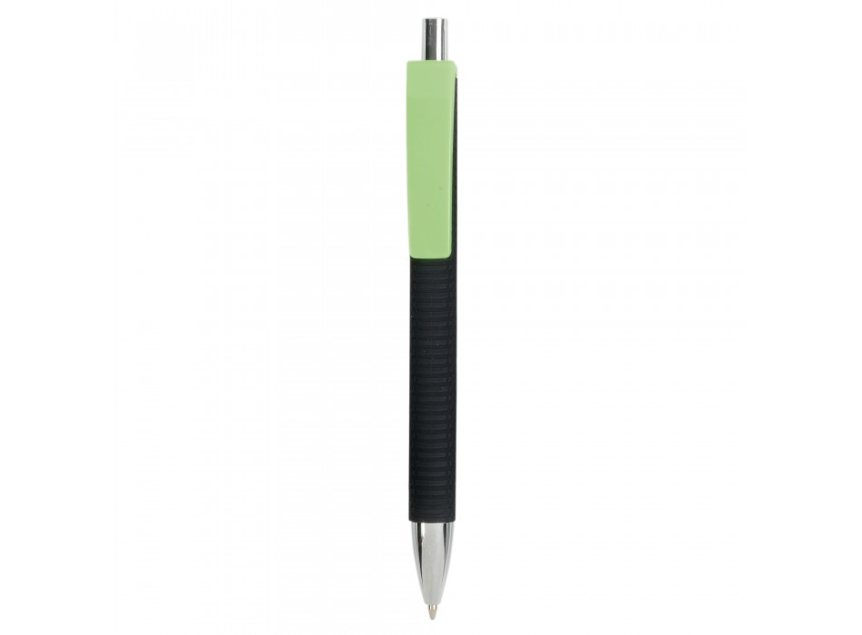 Penna a scatto in plastica con fusto gommato effetto pneumatico nero, con clip larga FullGadgets.com