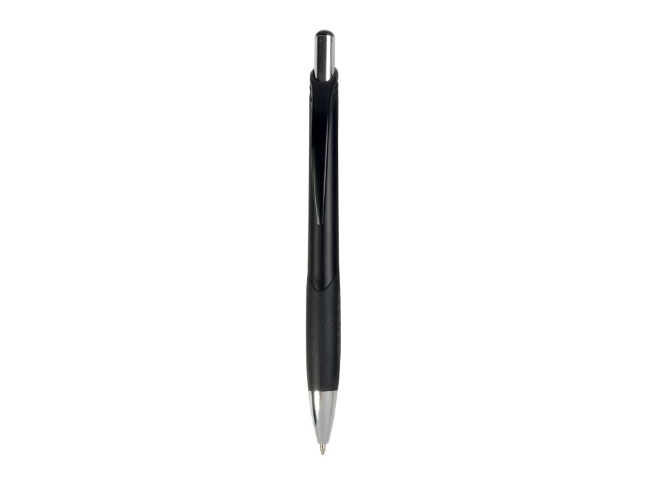 Penna a scatto in plastica con fusto metallizzato, impugatura gommata nera FullGadgets.com