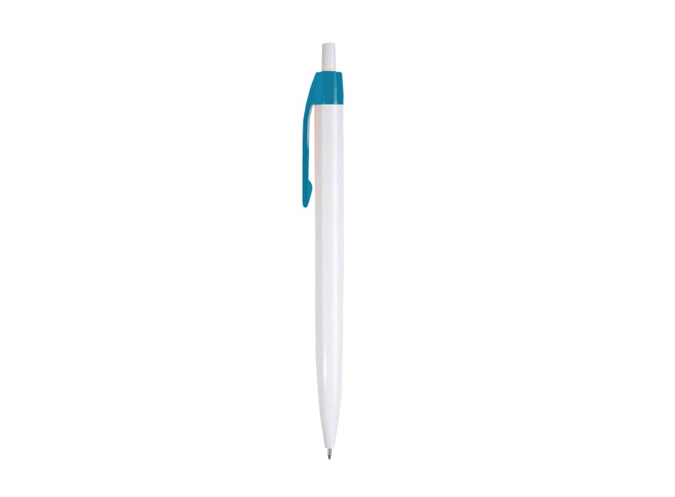 Penna a scatto in plastica, fusto bianco e clip colorata FullGadgets.com