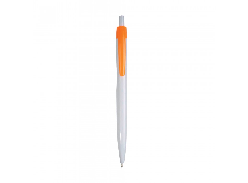 Penna a scatto in plastica, fusto bianco e clip colorata FullGadgets.com